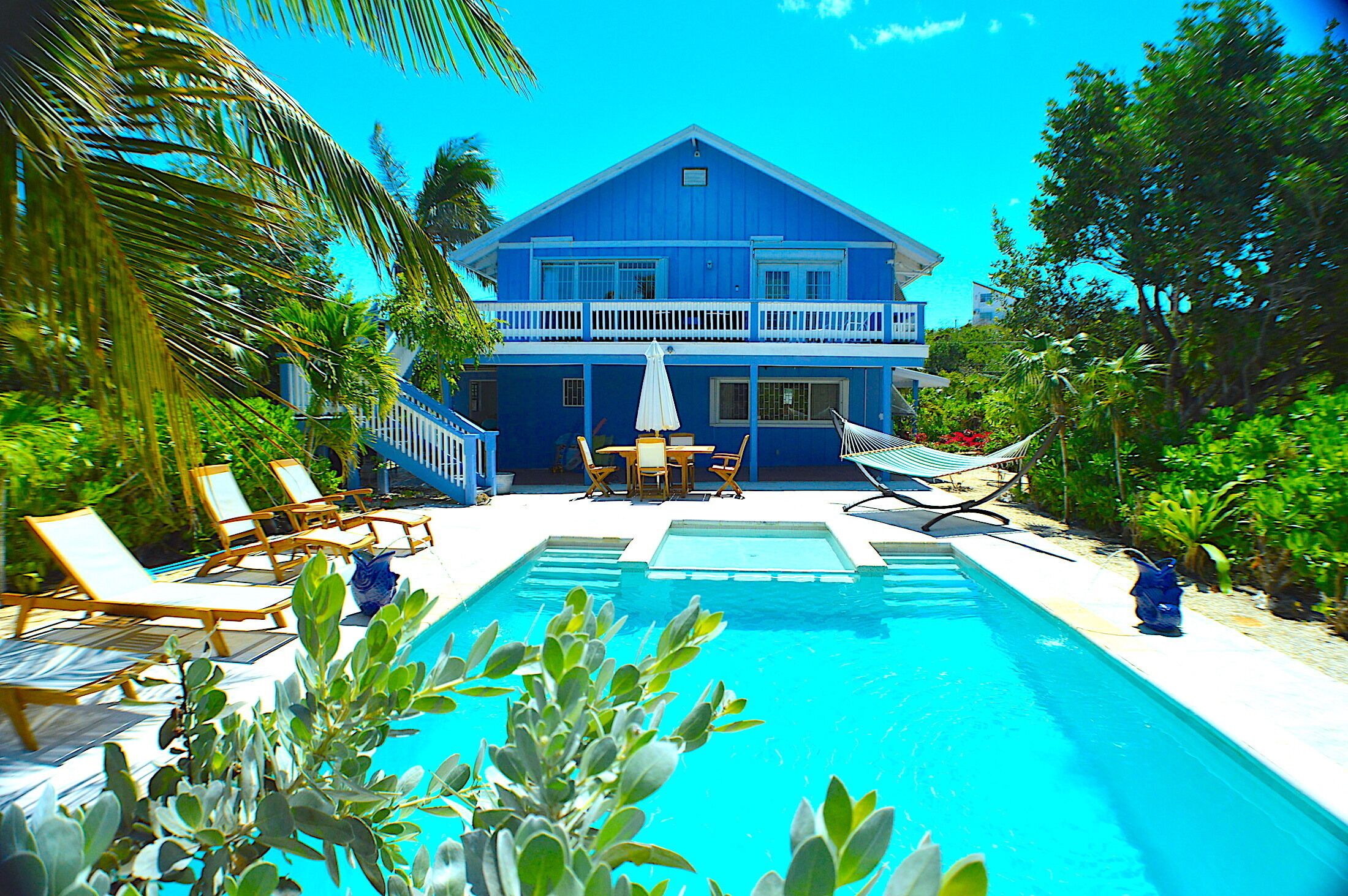 The villa and the private pool at Hideaway Villa TCI.