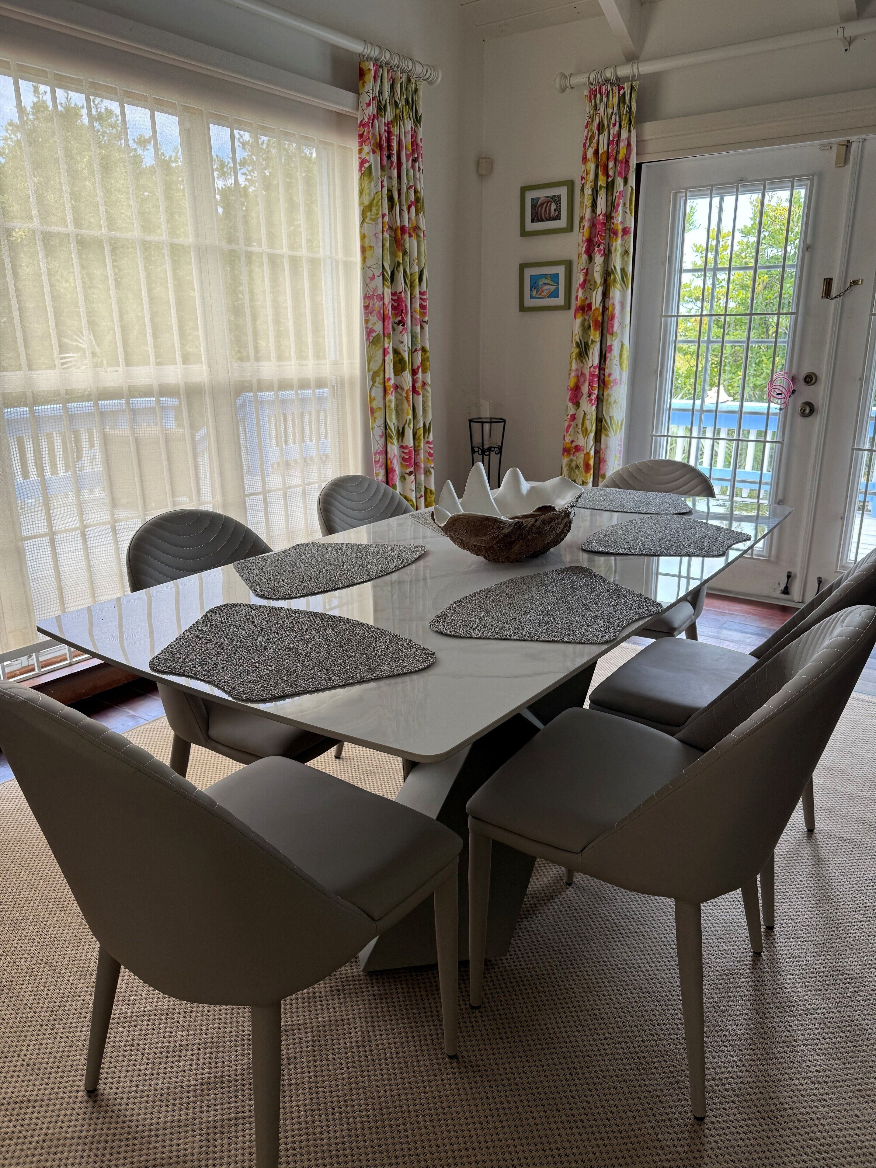 The dining table.