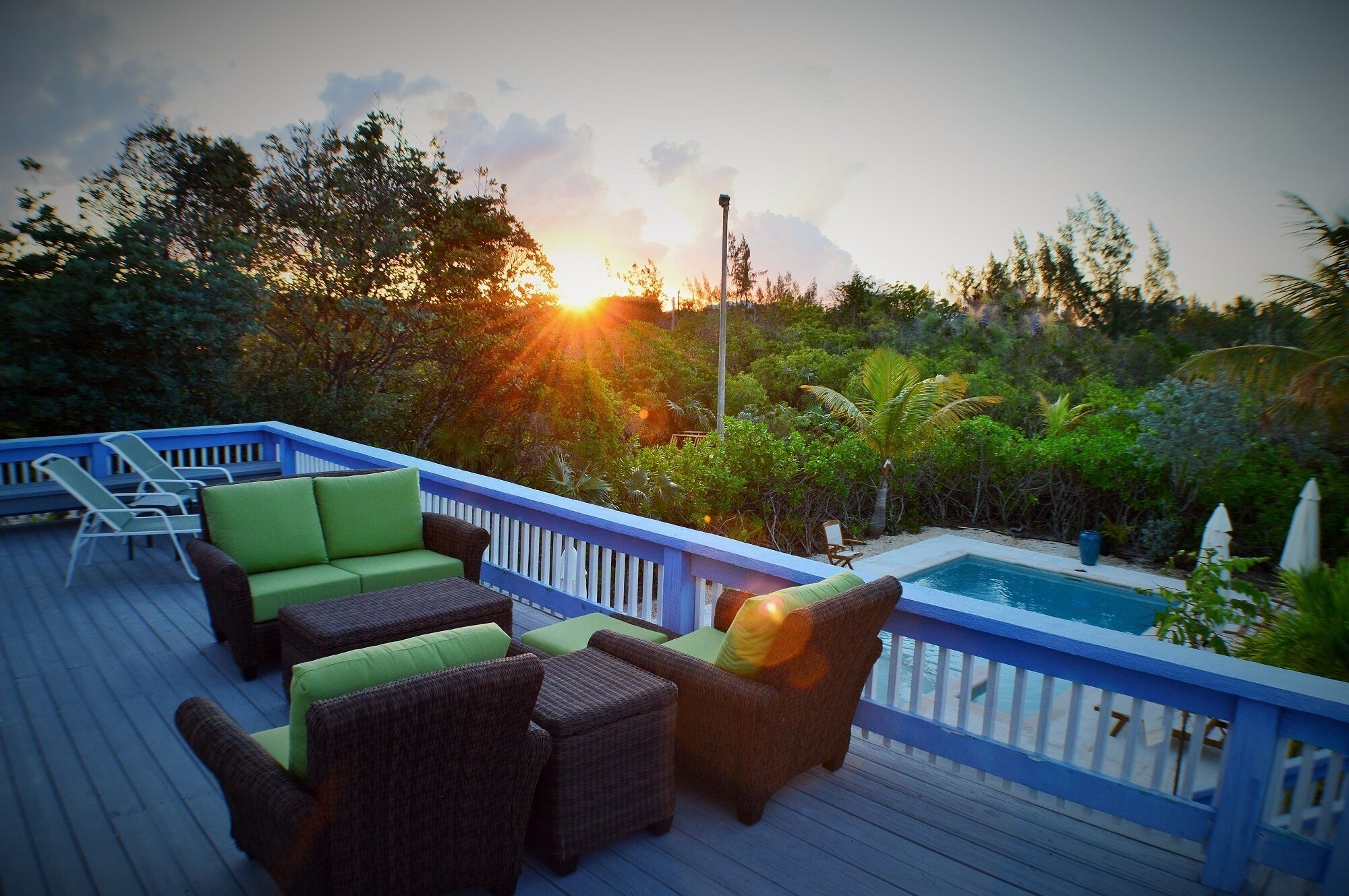 The deck at sunset.
