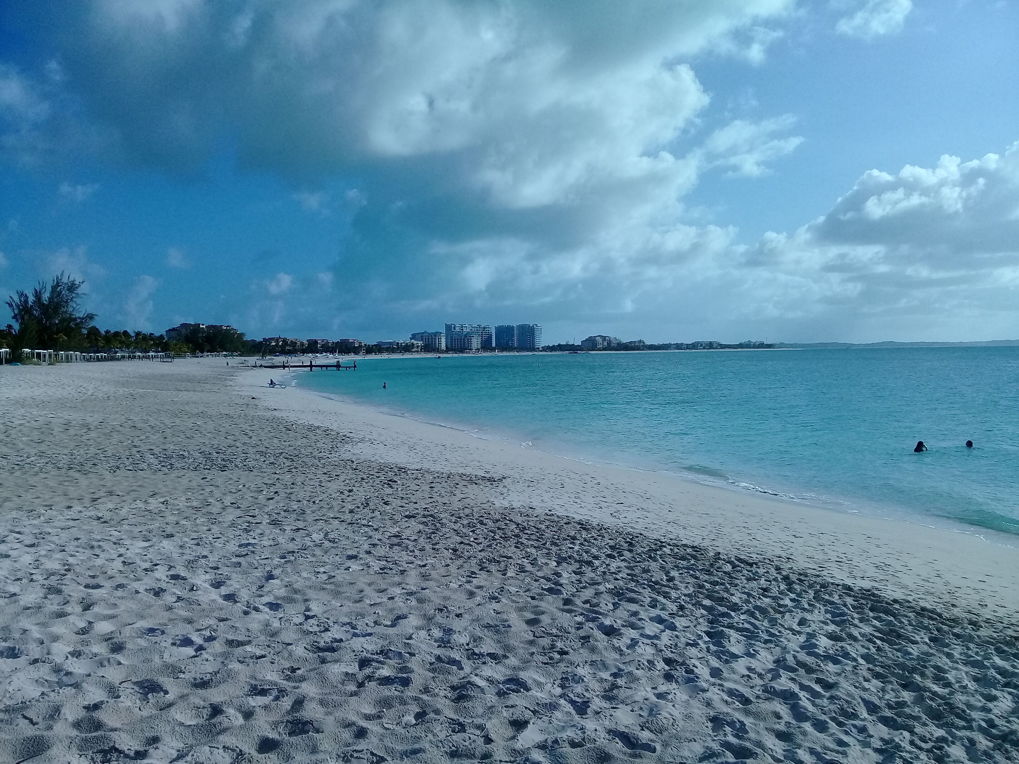 The beach and the sea.