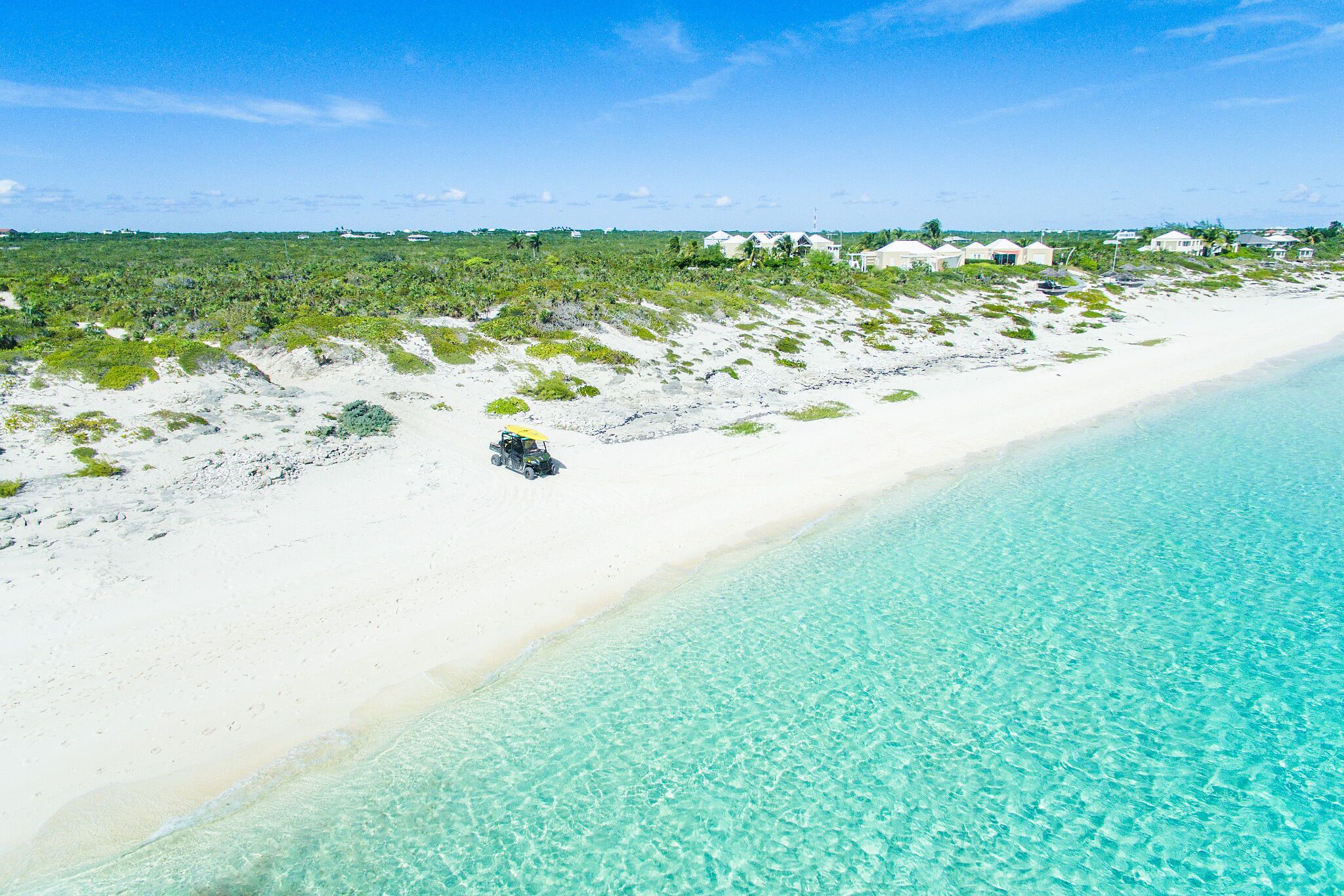 The beach and the sea.